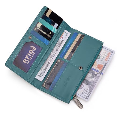 Image of Wrangler Wallets for Women Slim Quilted Wallet Ladies Female Bifold Wallets, Card Cases & Money Organizers Thin Minimalist Travel Wallet with Coin Purse and Smooth Zipper