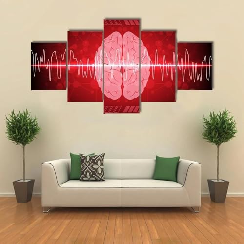 Impression sur toile onde cerebrale cadre decoration murale zen pour chambre