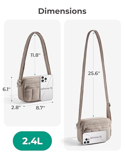 Image of BAGSMART Cross Body Purse, Mini Crossbody Bags for Women Travel Purse, Puffy Shoulder Handbag Wallet with RFID Blocking Slots, Green