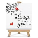 Memorial Decor I Am Always with You Cardinal Wood Sign with Easel Cardinal Decoration for Home Desk Shelf Table