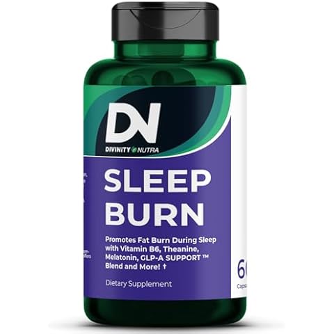 Sleep Burn Night Time Fat Burner,Night Shred Fat Burner and Natural Sleep Support for Men and Women,Metabolism Booster with Vitamin B6,L-Theanine Melatonin Astragalus Ceylon Cinnamon Berberine 60ct Cover