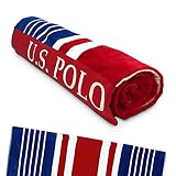 U.S. Polo Assn. Oversized (40” x 70”) Striped Nautical Design Beach Towel - Luxury Plush Cotton Hote