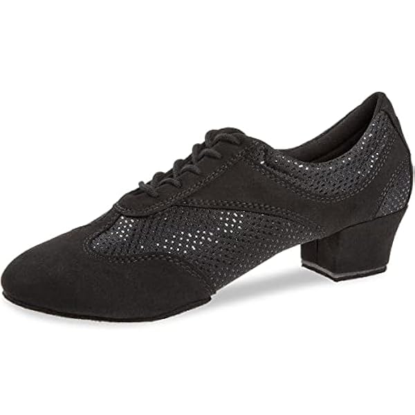 Diamant Scarpe da Ballo Donna 188-134-548 - Microfibra/Glitter Nero - Regolare - 3,7 cm Cuban - Made in Germany