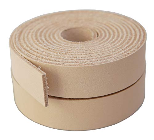 Vegetable Tanned Full Grain Leather Strap Cord Braiding String For Crafts/Tooling/Workshop Handmade (Natural-3.0Mm, 3/4"X72") #TOP2