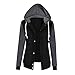Produktbild Damen Mäntel mit Kapuze Tops MYMYG Outwear Kapuzenpulli Sweatshirt Pullover Winterjacke Langarmshirt Freizeit Oberteil Strickjacke Jäckchen Winter Herbst Bluse(A1-Schwarz,EU:36/CN-M)