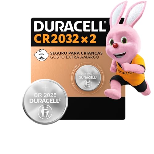 Duracell Pilhas Moeda CR2032 Pack 2 Unidades – Ideal para Placas Mãe e Controles Automotivos