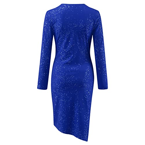 Robe trapèze à col en v irrégulier pour un look chic