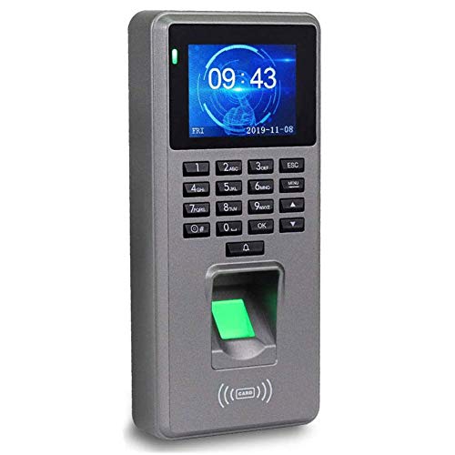 DAETNG Máquina de Asistencia, reconocimiento Rostro de 2,4 Pulgadas, Huellas Dactilares para empleados, Registrador de nómina para el Uso de la Oficina, Capacidad 2000 contraseñas