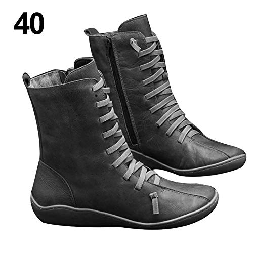 chivalrylist Botas de Apoyo para el Arco para Mujeres, Botines cómodos para Mujer, Zapatos de Invierno Casual para Mujer con Cremallera, Regalos para Novias y Madre
