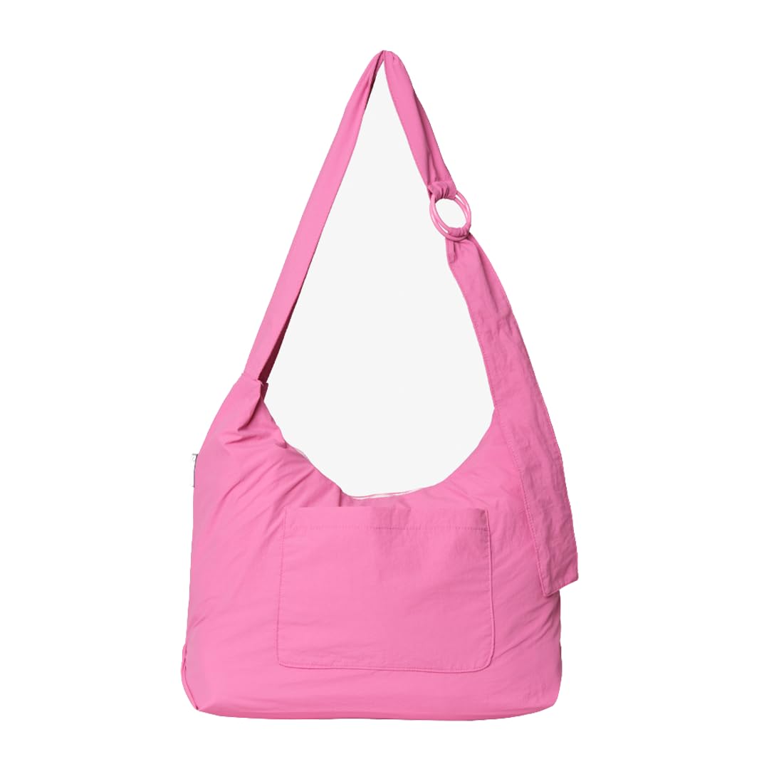 Thread Wallets Slouchy Bag for Women & Men - Crescent Sling Bag with Adjustable Strap and Zip Pocket, Unstructured & Foldable (Bubblegum, Large)