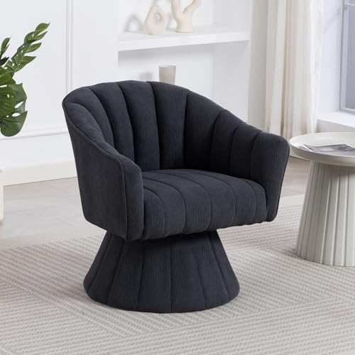 PUGSDRLY Fauteuil pivotant à 360° doté d'une Assise et d'un Dossier rembourrés ergonomiques, d'accoudoirs enveloppants, d'un Design Contemporain et d'une...