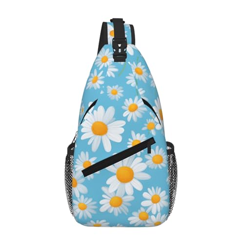 Sac à bandoulière léger anti-fatigue à motif marguerite blanche
