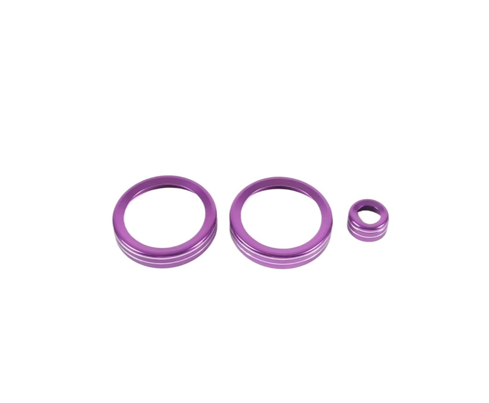 Amxaqjc Car Interior Moulding Trim for Range for Rover for Velar 2017-2023 for RR for Evoque 2019-2022 Car Central Air Conditioning Volume Knobs Ring Trim(Violet)
