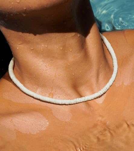 Wowshow Shell Necklace, Puka Shell Necklace for Men Women Smooth Seashell Choker Summer Beach Surfer Jewelry4