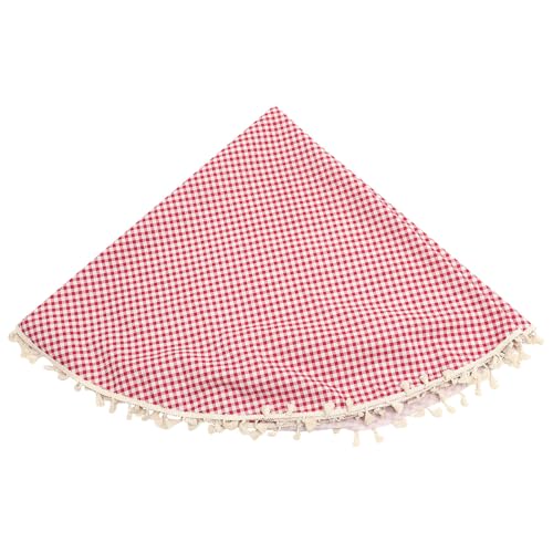 Nappe ronde 150 cm coton-polyester rouge décoration table maison - 2