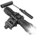 WINDFIRE WF-501B Tactical Flashlight 1200 Lumen Matte Black LED Weapon Hunting Light Super Bright Torch with Picatinny Flashlight Rail Mount, Remote Pressure Switch