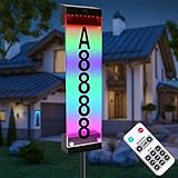 ZWJBSGY Solar Address Sign - Solar House Numbers for Outside,Can Be Wall-Mounted and Plugged Into Th