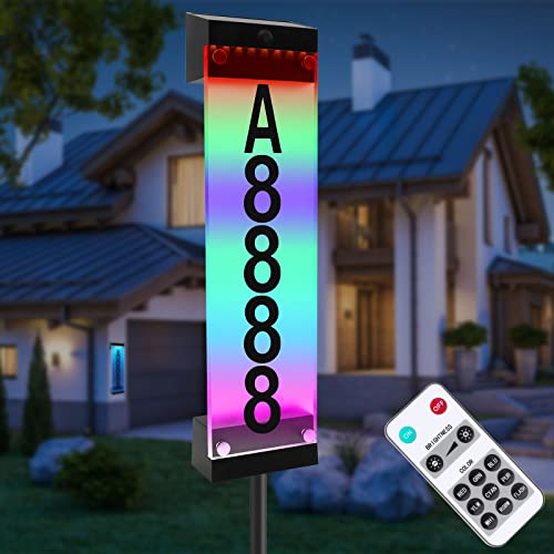 Zwjbsgy Solar Address Sign - Solar House Numbers For Outside,Can Be Wall-Mounted And Plugged Into The Ground Address Sign For Yard Street Door Outdoor Home With Stake(White) (Multicolor) #TOP4
