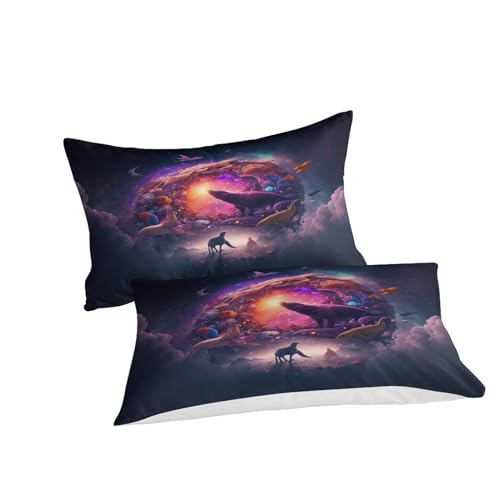Housse de couette style violet avec fermeture à glissière fluide King - 6