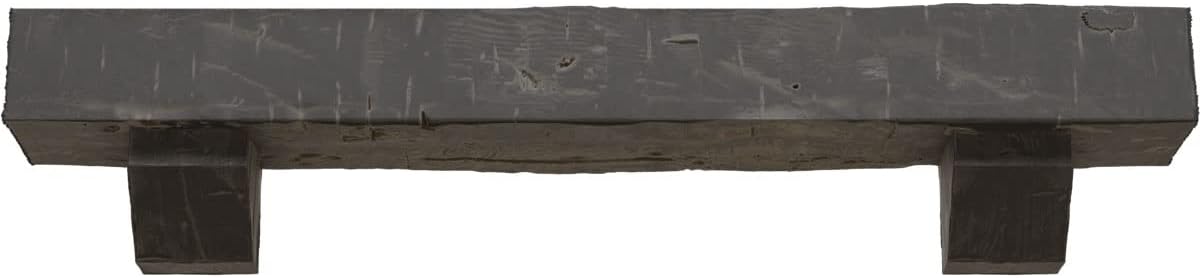 Ekena Millwork 8" H x 8" D x 36" W Riverwood Faux Wood Fireplace Mantel Kit w/ Ashford Corbels, Premium Hickory