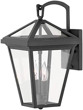 Hinkley Alford Place Collection Two Light Small Outdoor Wall Mount Lantern, Museum Black (Model: 2560MB)