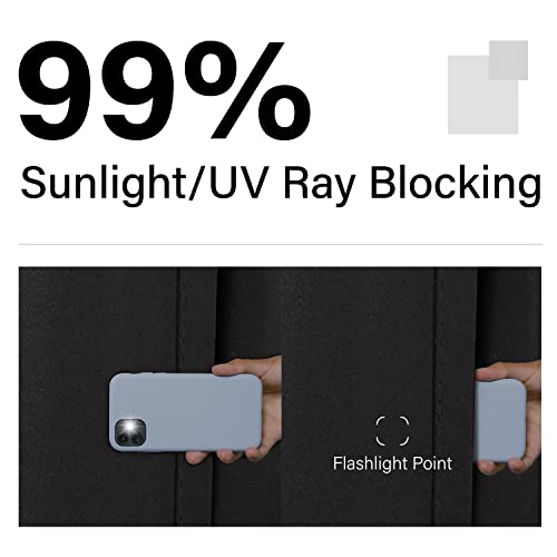 Bersway 99% Blackout Curtains & Drapes Panels 96 Inches Darkening Curtains Thermal Insulated Curtain For Bedroom-Black 96 Inches Long Grommet Window Curtain 2 Panels Set,W 52" X L 96" #TOP1