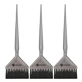 3 Pieces Hair Color Brush Kit, Balayage Tint Brush, Soft Bristles- Hair Dyeing Brushes, for Salon Hairdresser (Silver)