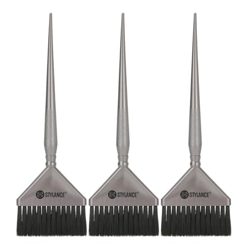 3 Pieces Hair Color Brush Kit, Balayage Tint Brush, Soft Bristles- Hair Dyeing Brushes, for Salon Hairdresser (Silver)