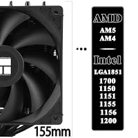 TR-Thermalright Peerless Assassin 120 SE Black CPU Luftkühler, Dual Tower und Lüfter mit 6 Heatpipes,2xTL-C12C PWM Lüfter mit 1550U/min,für AM5/AM4,Intel LGA1851/1700/1150/1151,Schwarz PC-Kühlung – Ansicht 3