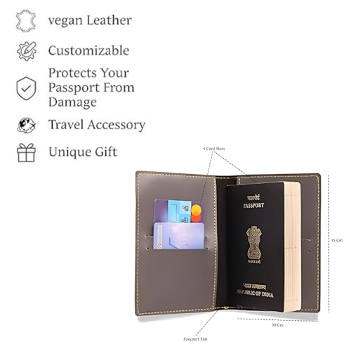 Image of Personalized Printed Passport Cover with Custom Name Design | Printed, Classy & Stylish | Customized Travel Accessories with Name | Travel Gifts