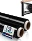 Inoverse 2 Rollen Stretchfolie Schwarz, 50cm/1.5kg Folie Für Möbel & Umzug, Palettenfolie, Wickelfolie, Verpackungsfolie auf Rolle, Strechfolienrolle, Verpackungsmaterial, Schwarz Folie