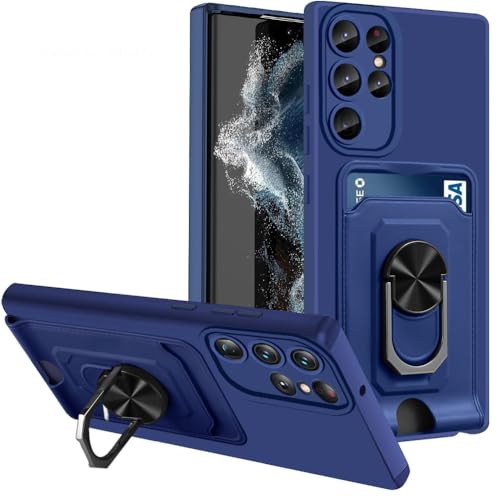 Étui de téléphone avec lanière pour Samsung S23 Ultra bleu anti-choc LVTFCO