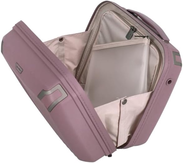 hand luggage cosmetic case hard case with recycled inner lining, ELVAA luggage series: stylish beauty case with protective corners + clip-on function, 36 cm, 20 liters, Rose, One Size, Hard