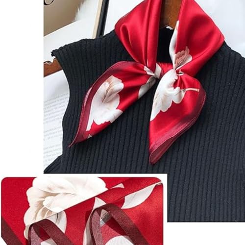 Image of Camellia Scarf for Women Stylish, Versatile Silky-Feel Satin Scarf for Women