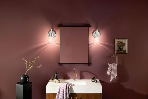 Image of Kichler Farum 7.25 inch 1-Light Wall Sconce with Clear Glass in Chrome for Bathroom Vanity Light, Kitchen, Bedroom, Hallway, or Fireplace (7.25 inch W x 9.5 inch H) 55153CHCLR