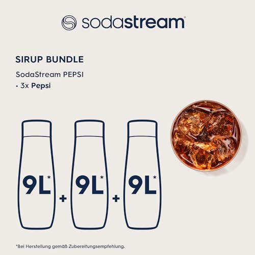 SodaStream Sirup 3x Pepsi Cola - 1x Flasche ergibt 9 Liter Fertiggetränk, Sekundenschnell zubereitet und immer frisch, 440 ml