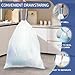 T.FORING 10 Gallon Trash Bags with Drawstring - 120 Count Heavy Duty 1.2 Mil Garbage Bags 38 Liter Unscented White Kitchen Bin Liners for Home & Office