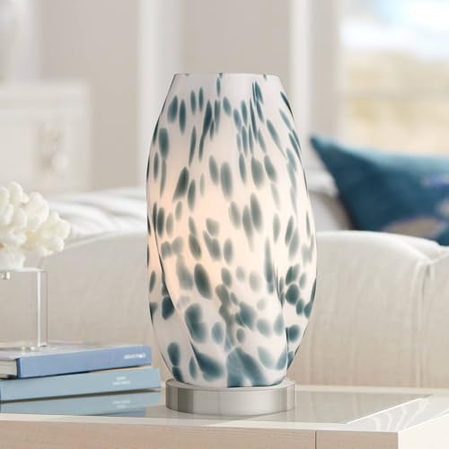 360 Lighting Chelsea 13" High Blue and White Spotted Accent Lamp