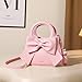 Small Purses for Women Crossbody Bag, Vegan Leather Crossbody Purses and Handbags with Top Carry Handle and Cute Bow Knot(Pink)