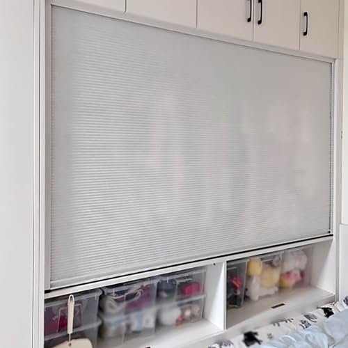 MLYAYE Persianas para armarios Puertas de Armario Plegables de tamaño Personalizado para pequeños ahorros, 40 cm, 50 60 70 80 90 100 120 cm de Ancho, Puerta de acordeón Temporal con Panel(55 x 60 cm)