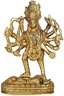 GURU JEE Brass Statues Hindu Goddesses Maa Kali Standing Pooja Mandir Gifts For Home