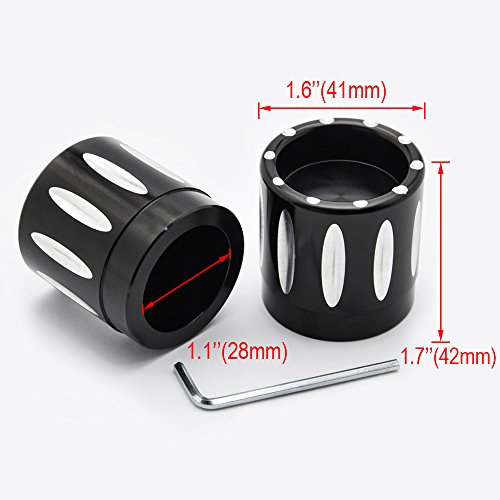 Amazicha Black Front Axle Nut Covers Axle Nut Cap Compatible For Harley Touring Electra Glide Street Glide Road Glide Road King Softail 2007-Later #TOP1