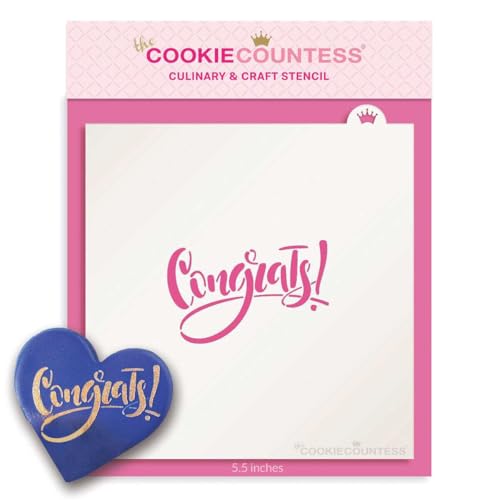 The Cookie Countess Congrats 2 Stencil
