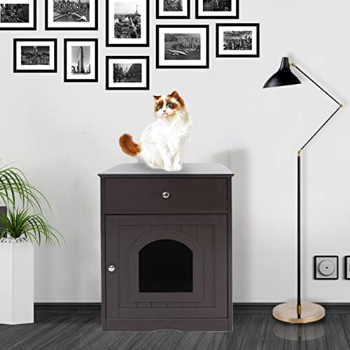 Cat Litter End Table ， Cat Box Hideaway Cat Litter Box Hidden Furniture Cats Litter Box Furniture ， Decorative Hidden Cat Home For Living Room #TOP1