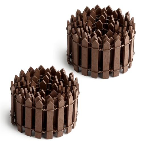 Clôture miniature en bois flexible de 89,9 cm pour décoration de sapin de Noël (x2)