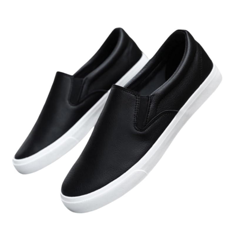 Men's Comfortable Casual Shoes, Fashionable Flat Sole Sports Shoes, PU Surface, Soft Sole, Large Size Simple Style, Suitable for Daily wear and Business Occasions