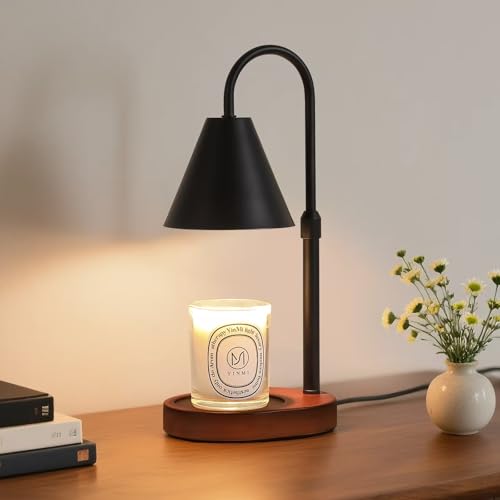 MEIXISUE Black Candle Warmer Lamp with Timer and Dimmer,Mother's Day/Birthday for Mom/Wife,Electric Wax Melt Warmer,Home Decor,Scented Jar Lamp,Adjustable Height,with 2 Bulbs
