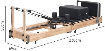 Amazon.co.jp: ピラティス リフォーマー マシン、木製折りたたみ