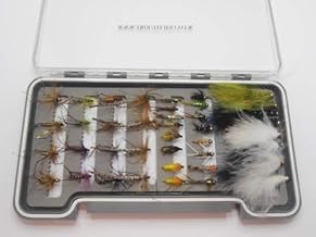 40 Autumn Trout Fishing Flies - Boxed Set, GOOD VARIETY, Mixed Size NBX75