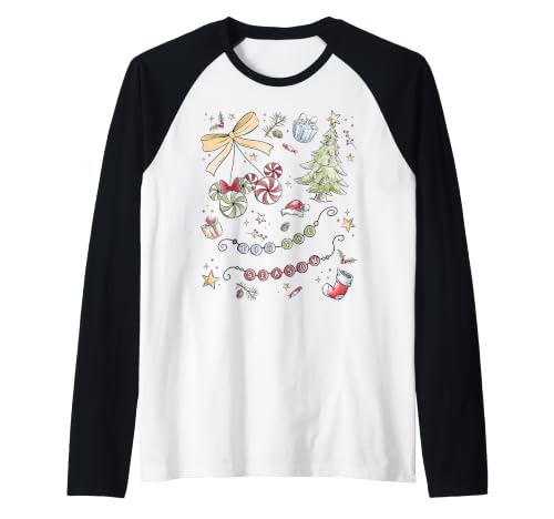 Image of Disney Holiday 'Tis the Season Bracelet Christmas Coquette Raglan Baseball Tee